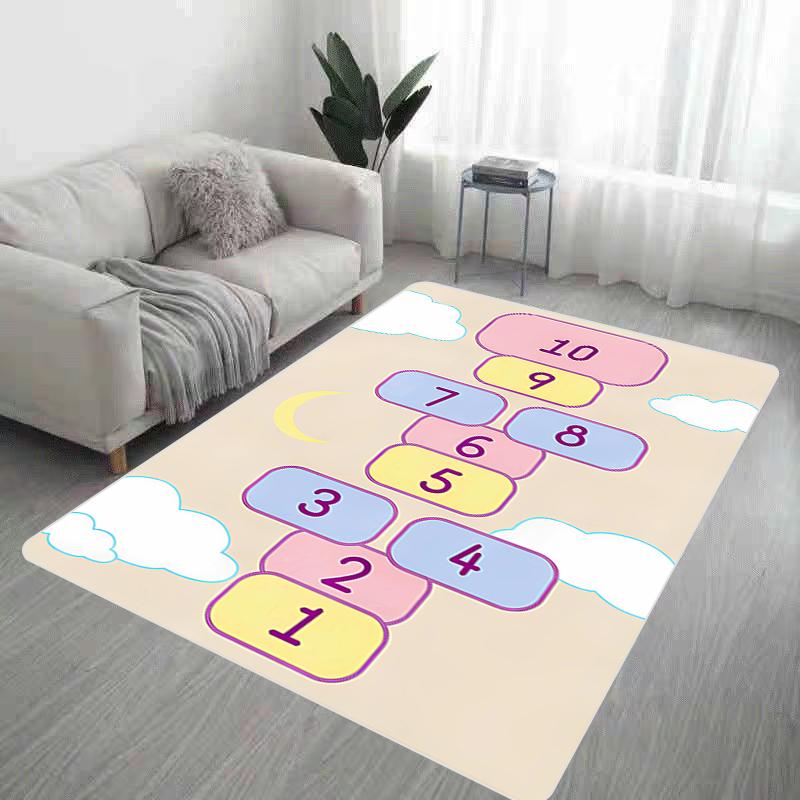 Felpudo de entrada con diseño de rayuela, para sala de estar, cocina, bonita, para oración de pies, para baño