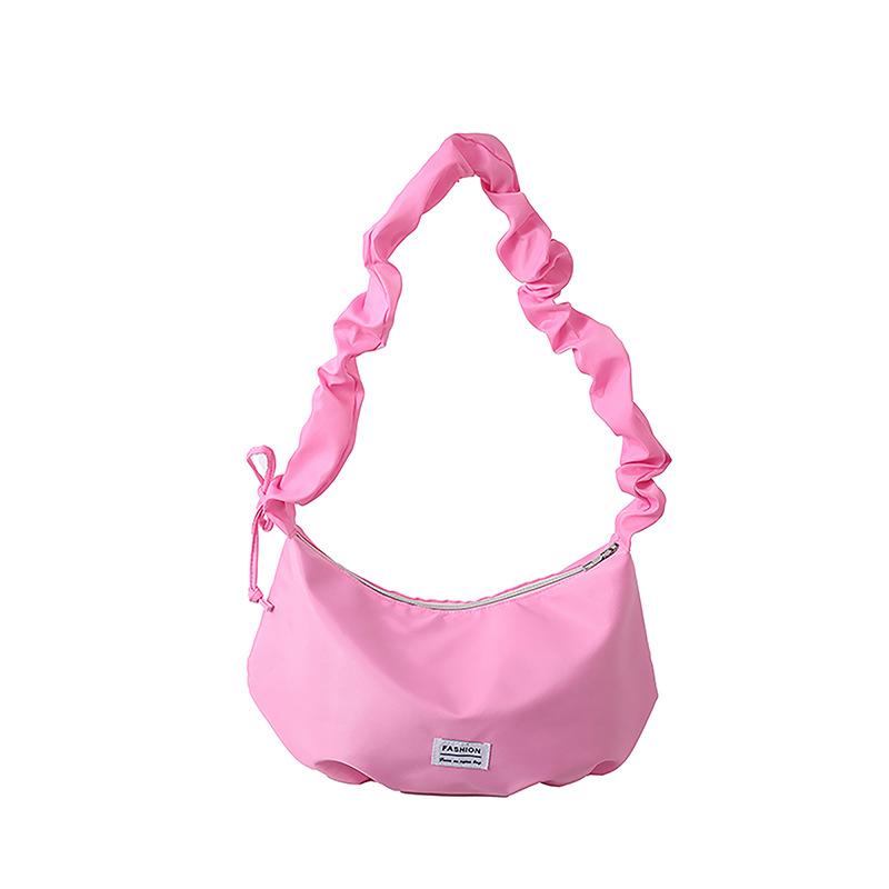 2025 spring and summer pleated dumpling bag niche nylon messenger bag women's casual loose large-capacity underarm bag