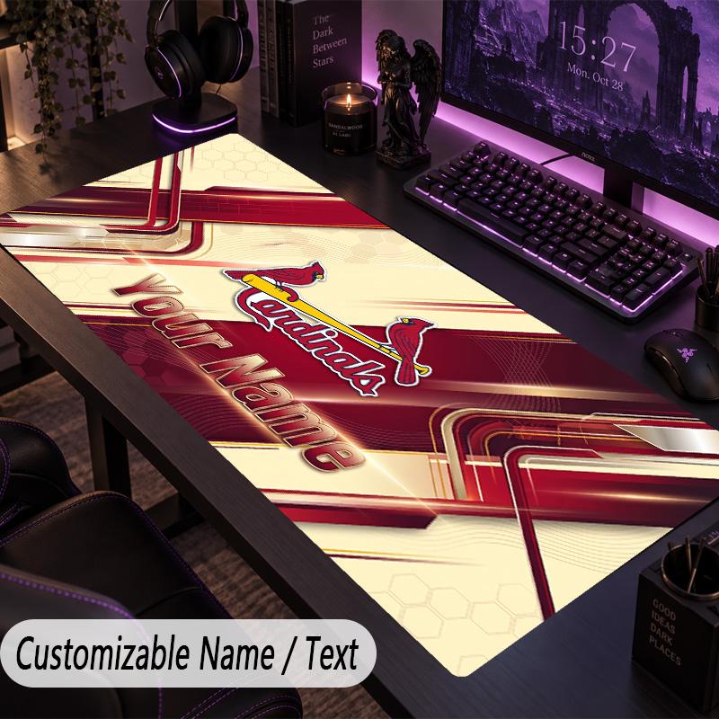 Large Mouse PadSt. Louis Cardinals Custom Name Text Personalized Desk Mat Non Slip Gaming Pad