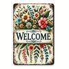 Metal Wall Art Poster, Spring Flower Home Decor, Vintage Tin Sign