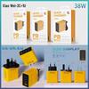 38W Multi-Port Travel Charger with 3 Type-C & 1 USB, EU/UK Plug, 3PD Fast Charging