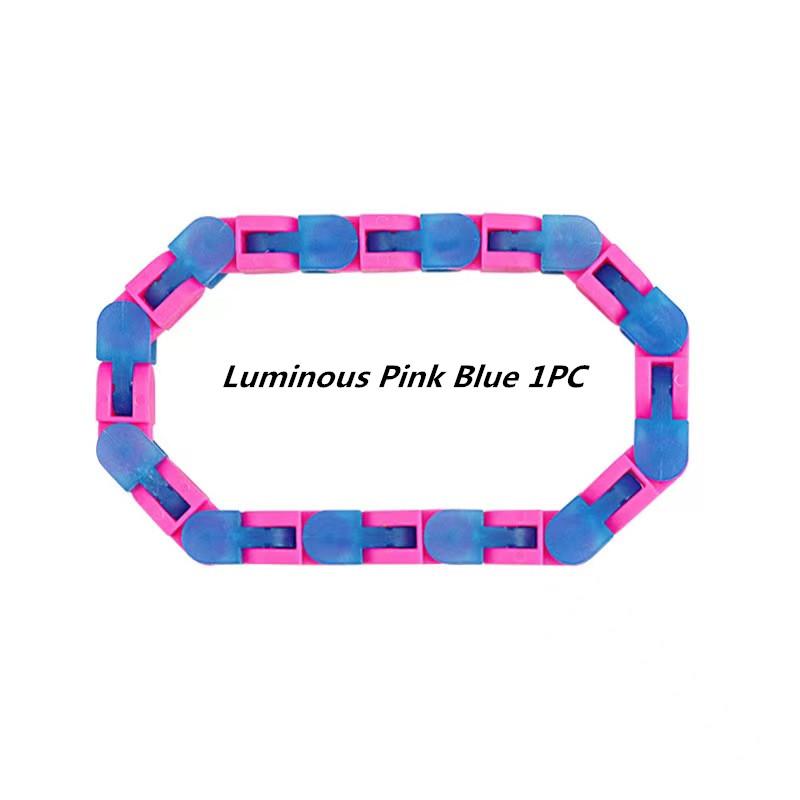 24 Knots Wacky Tracks Fidget Toys Glow in The Dark Toy For Children Bike Chain Stress Relief Bracelet Adults Sensory Toy Gifts