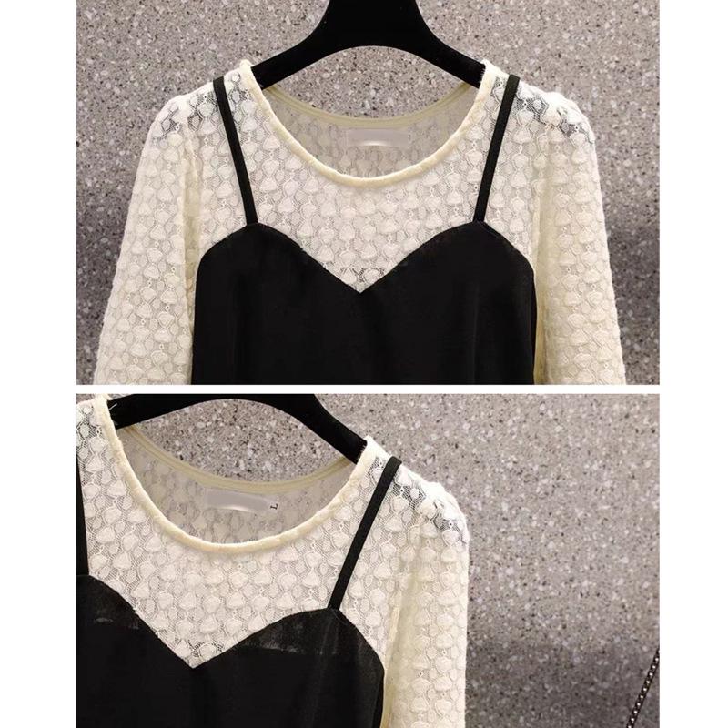 Women's Plus Size Spring/Summer Sweet Slimming Two-Piece Dress