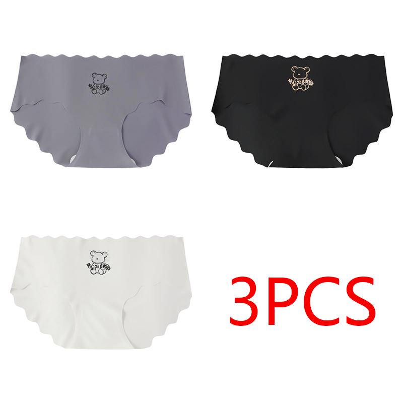 

Простое нижнее белье Ice Silk средней длины с волнистой талией, удобное для девочек, с милым мультяшным принтом, дышащие трусы с промежностью XL