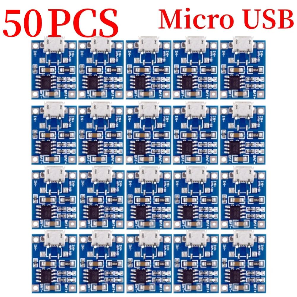 20/50PCS Type-c/Micro USB 5V 1A 18650 TP4056 Lithium Battery Charger Module Charging Board With Protection Dual Functions 1A