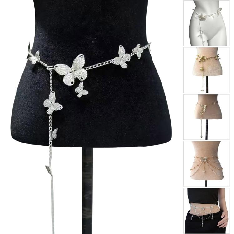 Luxury Imitation Pearls Waist Chain Decorative Waistband Body Jewelry Waist Band for Fashion Forward Women Lady Girls