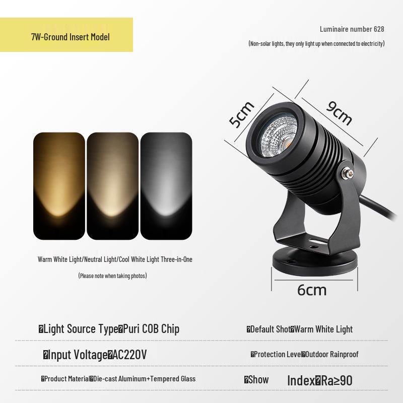 Waterproof LED Landscape Spotlights for Outdoor Trees and Garden Decoration with Ground Spike