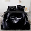 Set Biancheria da Letto Teschio Cappello Nero Misura Queen Set Copripiumino Halloween Stile Moderno Set Biancheria da Letto Camera da Letto Copripiumino Federe