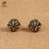 A Pair Vintage Copper Solid Walnut Handle Ball Elderly Health Care Ball Hand Ball Health Exercise Ball Stress Relief for Oldman