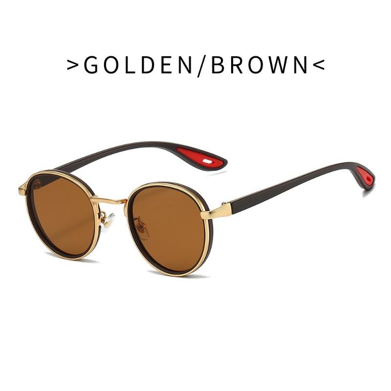 Non-polarized Vintage Metal Round Sunglasses Women for Men Shades Popular Hip Hop Outdoor Sun Glasses