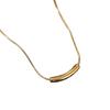 New stainless steel necklace 18k real gold European and American irregular pleated titanium steel neck chain jewelry