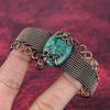 Ruby Fuchsite Bangle Adjustable Cuff Bracelet Copper Wire Wrap Gemstone Jewelry