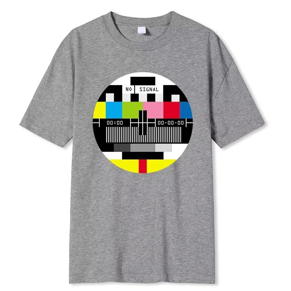 No Signal Men Tshirt Hip Hop Harajuku Streetwear Tops Tees Short Sleeve Summer Cotton T Shirt Oversize Loose T-shirts Me
