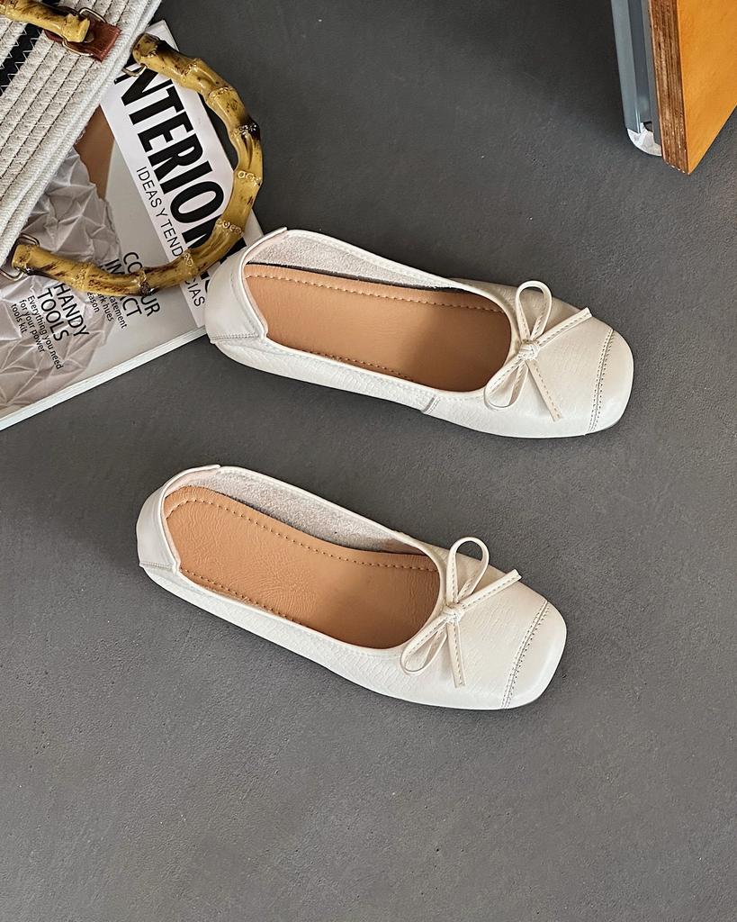 Retro ballet flat bottom shallow mouth single shoes women's new suede gentle soft sole Doudou shoes one pedal ladyshoes