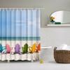 Seaside Scenic Beach Shells Shower Curtains Bathroom Curtain Frabic Waterproof Polyester Bath Curtains for Bathroom 180x180cm