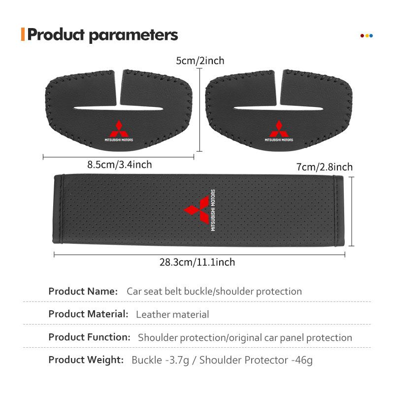 For Mitsubishi Universal Car Seat Belt Buckle Shoulder Pad Protective Cover Outlander Lancer L200 ASX Pajero Grandis Eclipse