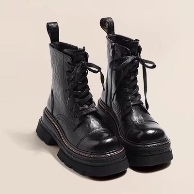 Jesienne i zimowe grube podeszwy Brytyjski styl buty damskie wiosenne pojedyncze buty krótkie buty retro rub kolorowe buty motocyklowe