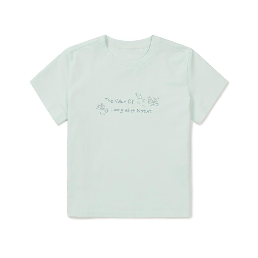 [Snowpeak] Aerocool Women's Crop Lettering Short-Sleeve T-Shirt Mint (S26MWFTS25)