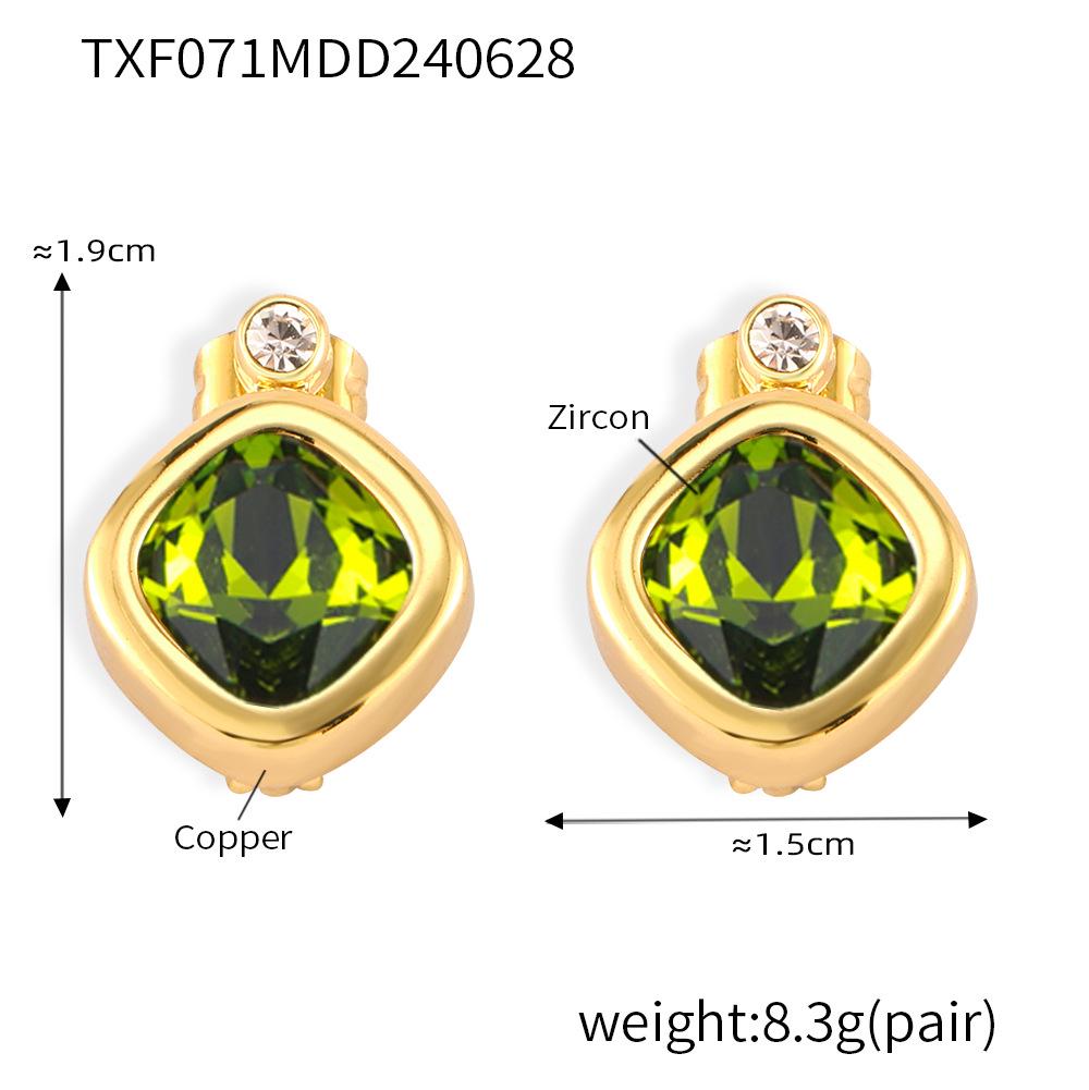 Chic Style Jewelry Set with Interchangeable Zircon - Unique Copper Design