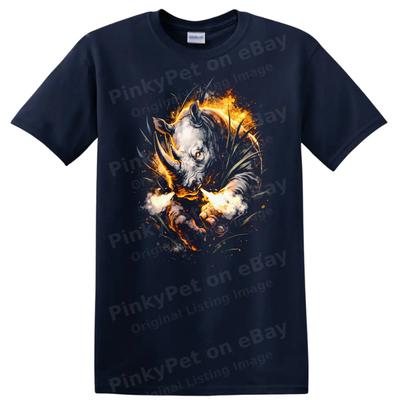 Rhinoceros Graphic T Shirt Fierce Animal Design Wild Nature Tee