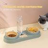 Pet Cat Bowl Automatic Feeder Dog Food Bowl With Water Fountain Double Bowl Drinking Raised Stand Dish Bowls For Cats