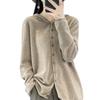 Women's Loose Knit Wool Cardigan Sweater - Autumn/Winter Casual Top