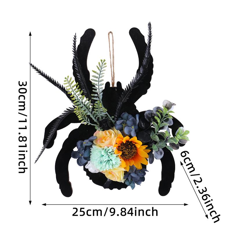 Halloween Wall Hanging For Front Door Simulated Spider Decorative Silk Flowers Home Garden Party Decoration