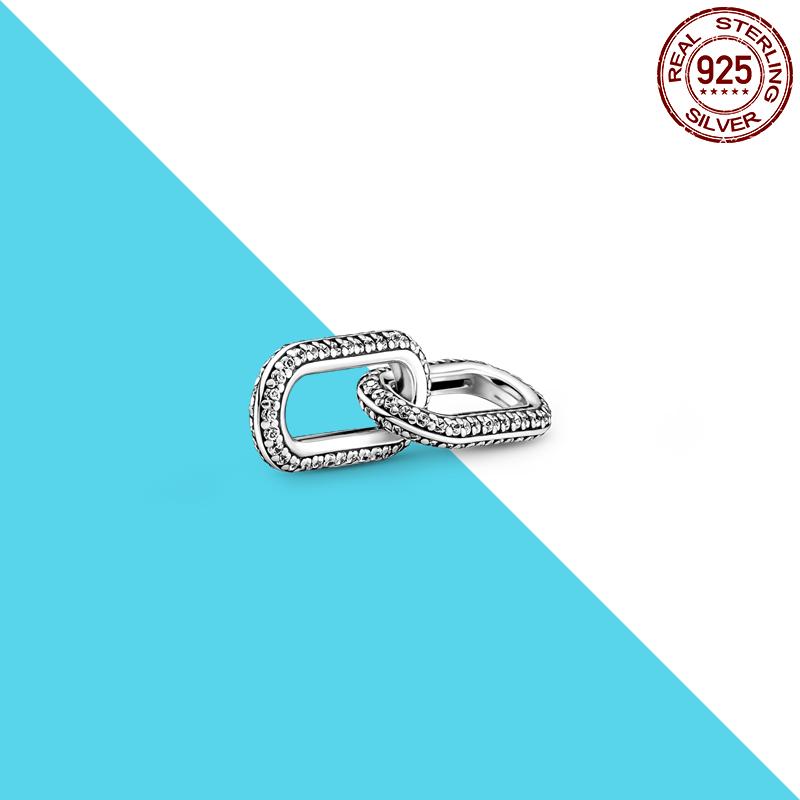 925 Silver Me Series Eye Medallion Pendant Charms for Bracelet Necklace DIY Link Earring Styling Two-ring Connector Jewelry