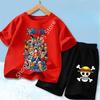 One Piece Kids Outfit Chopper Luffy Tracksuit Suit Children Summer Short Sleeve Clothes Set Anime Boy Girl T Shirt Shorts 2pcs