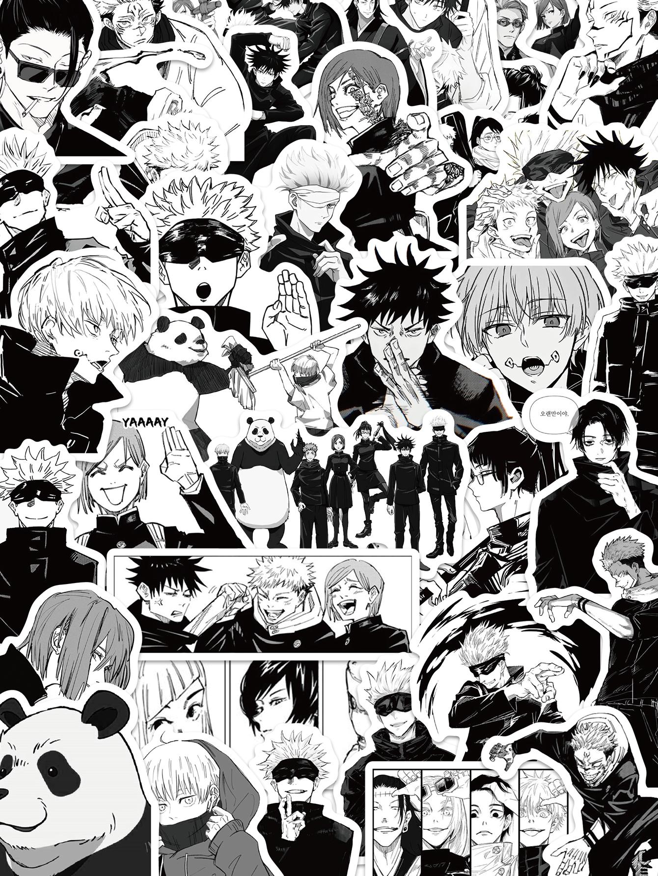 50/100 STUKS anime Jujutsu Kaisen stickers zwart-witte stijl graffiti stickers DIY auto telefoon laptop skateboard gitaar stickers