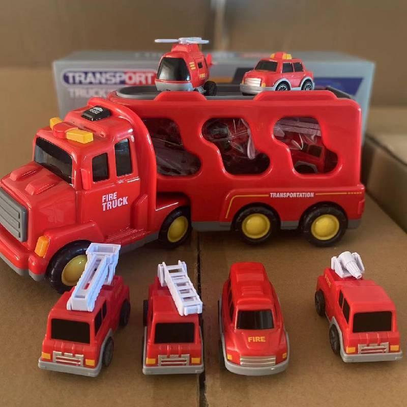Fire Vehicle Toy Set With Flashing Lights And Music For Kids Playroom
