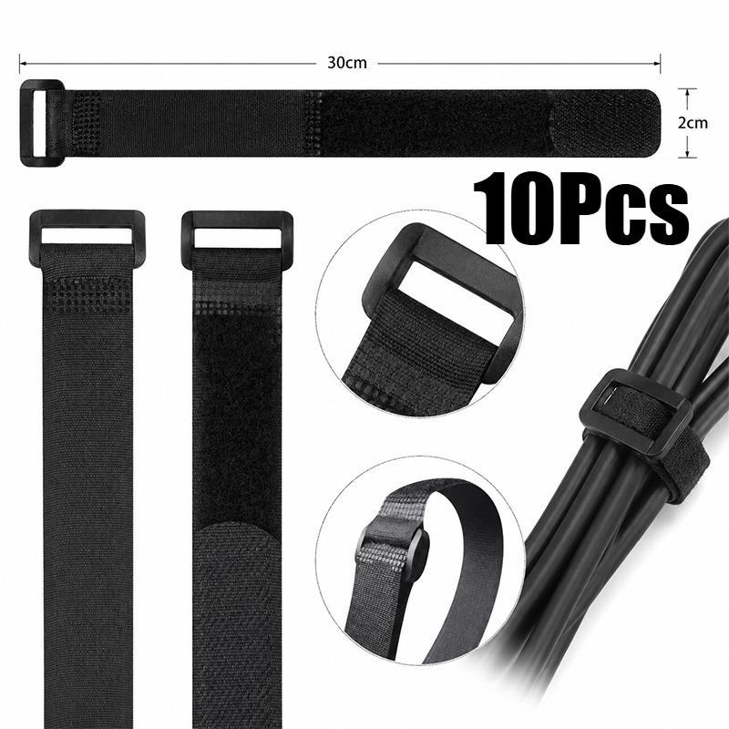 Reusable Hook and Loop Nylon Cable Ties Adjustable Wire Fastener Wrapping Cinch Straps Securing Cable Cord Management Organizer
