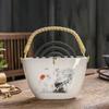 1PC Wisteria Lotus Ceramic Incense Burner Ceramic Sandalwood Incense Burner Coil Incense Dish S/L