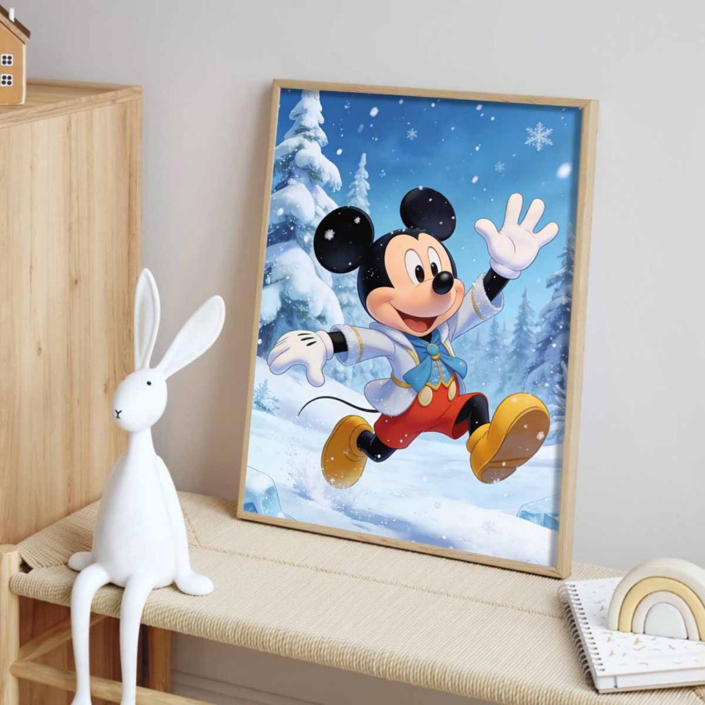 Disney Mickey Mouse Winter Snow Diamond Painting Mosaic Art Kit Handmade DIY Home Decor