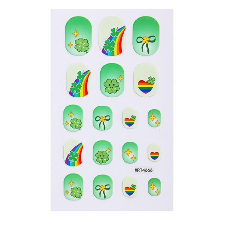 User Friendly Waterproof Nail Stickers For Kids Cartoon Four Leaf Simple Apply Multiple Designs Fun Nail Decals