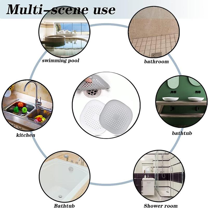 2Pcs Kitchen Sink Drain Protector with Suction Cup Shower Drain Hair Catcher Sink Strainer for Kitchen Bathroom Bathtub Basin