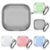 Transparent Protecitve Case For Apple Airpods 4 Soft TPU Cover For AirPods 4 Shockproof Headphone Protector Cases With Carabiner