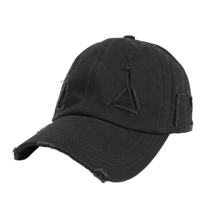 American Retro Distressed Soft Top Frayed Ripped Baseball Caps Customizable Embroidered Washed Cotton Outdoor Baseball Cap