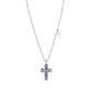 Pasion Crystal Cross Slide Necklace_Purple