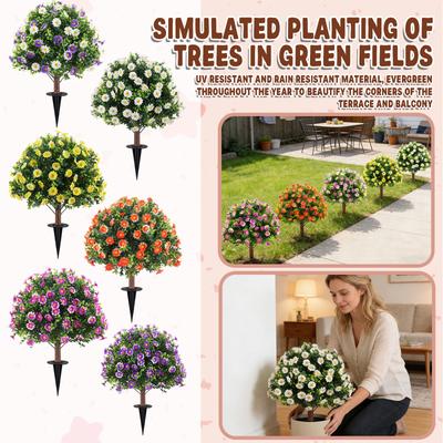 Plantas Verdes Artificiais Para Uso Externo Na Primavera E Verão; Árvores Artificiais Para Decoração de Pátio e Jardim; Enfeites de Plantas.