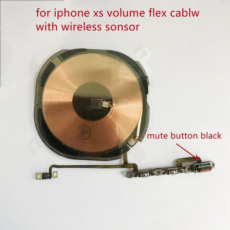 Wireless charging chip volume flex cable, NFC coil, mute button key, for iPhone X, XS, XR,