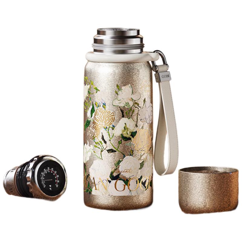 Germ Van Gogh Iris Pure Titanium Temperature Display Insulated Bottle 580ML