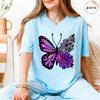 Womens Butterfly Flower Graphic Tops Short Sleeve Tshirts Aesthetic Casual 2026 Fashion Relaxed Fit Summer Daily Wear Tees