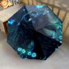 1 PC Automatic Folding Umbrella - Magical Night Dog Pattern, Portable & Foldable Design with 8 Ribs, Christmas Birthday Gifts