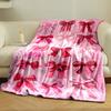 Pink Bow Pattern Blanket bedroom Blanket for Livingroom Couch lunch break Soft throw for Friend's festival Gift