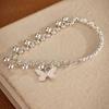 Bangle Alloy Butterfly Pendant Bracelet Light Luxury Sweet Beaded Bracelet Elegant Simple Bracelet Women