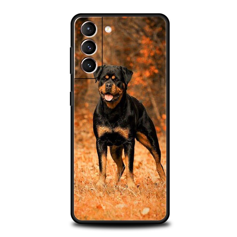 Rottweiler Dog Phone Case For Samsung Galaxy S23 Ultra S22 S21 S20 FE 5G S10 S10E S9 S8 Plus Note 20 Soft Silicone Cover Bumper