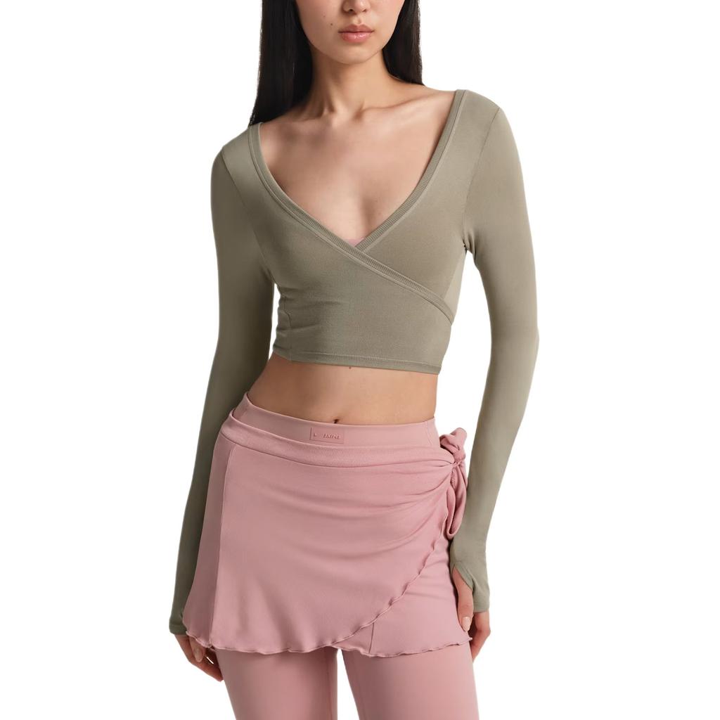 Nike × SKIMS Lightweight V-Neck Long Sleeve Wrap Top Women tops LSLSL10088W-DNE