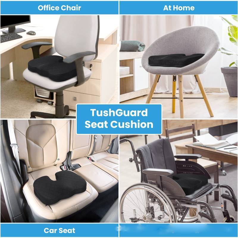 Ergonomic Office Seat Pad With Memory Foam And Nonslip Bottom For Home And Office Use