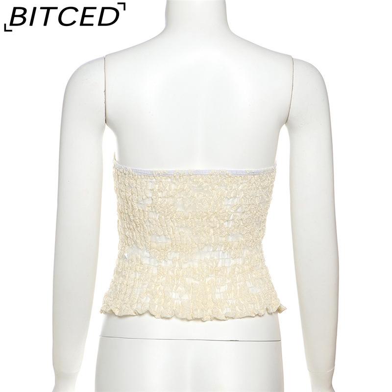 BITCED Spring Women's Solid-Color Slim-Fit Streetwear Off-the-Shoulder Halter Backless Tank Top